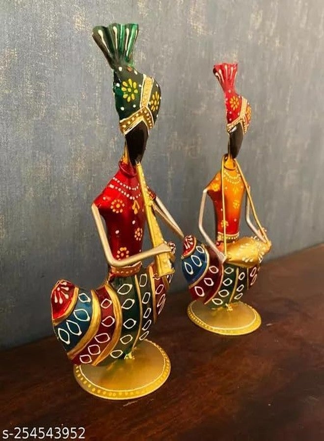 Vipron Metal Multicolour Musician Table Décor Showpiece Set of 2 - Image 4
